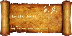 Haulik Judit névjegykártya